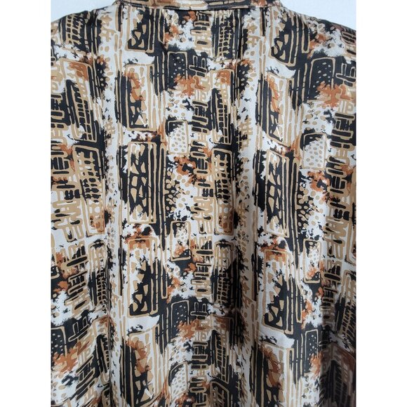 Vintage Anney Collection Womens Abstract Print Silk Bomber Jacket 1X Lightweight - Picture 3 of 10